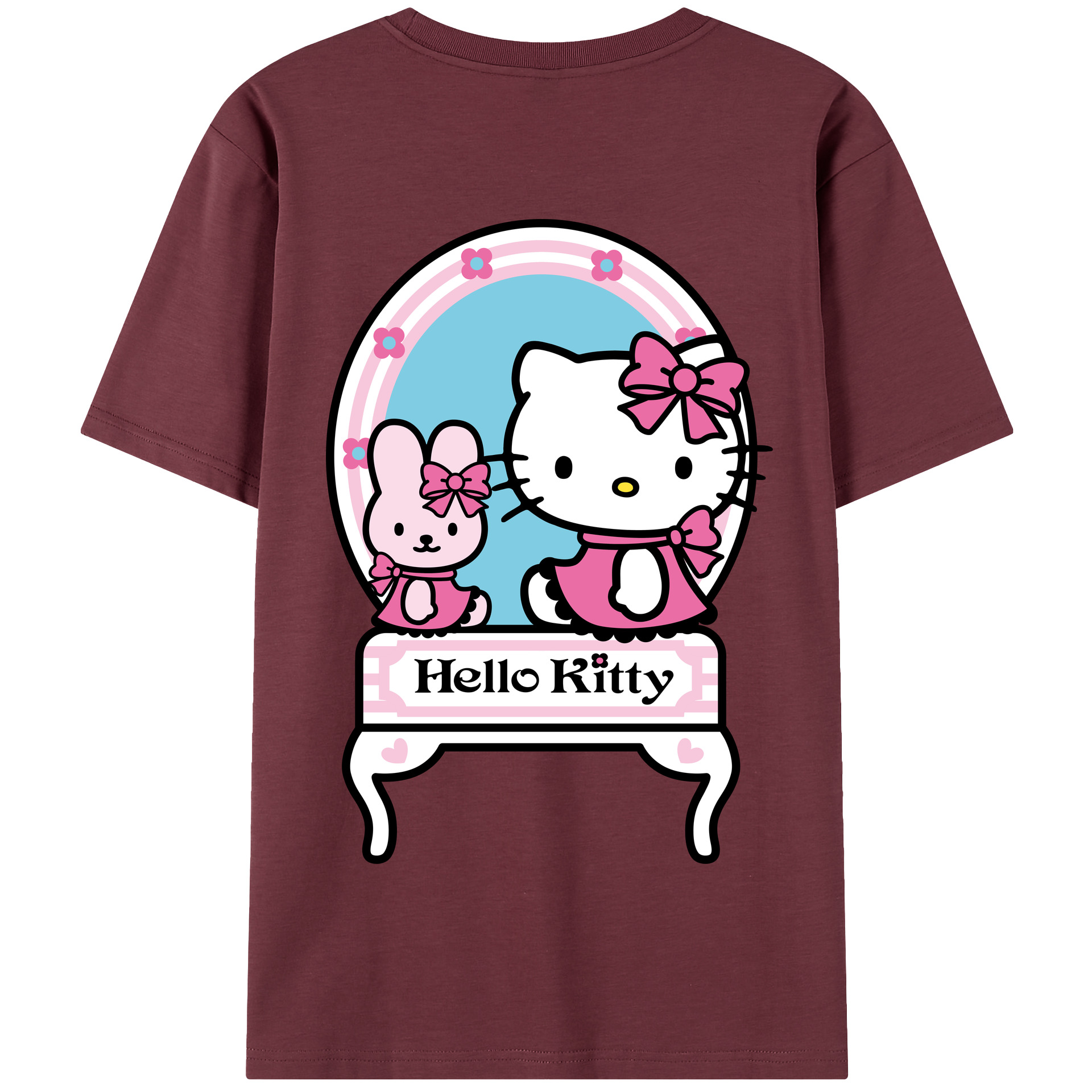（画像用） Hello Kitty ハローキティ 綿100％半袖Tシャツ（背面プリント）